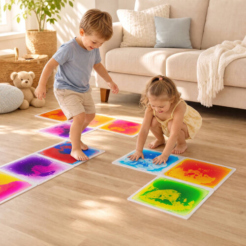 Multicolor Sensory Floor Tiles, 30x30 cm, 6-Piece Set