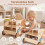 Toddler Wooden Push Walker with Activity Center and Storage 1