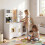 Wooden Pretend Play Kitchen Set with Microwave & Coffee Maker 2