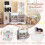 Wooden Pretend Play Kitchen Set with Microwave & Coffee Maker 8