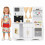 Wooden Pretend Play Kitchen Set with Microwave & Coffee Maker 7