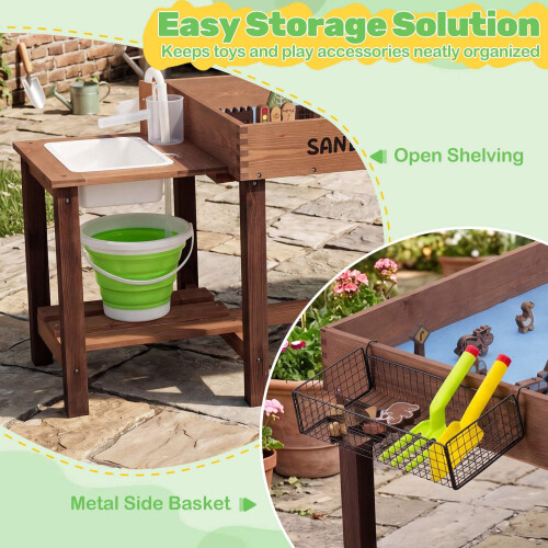 Sensory Table with Water Pump, Sink & 33 Sand Toys 1