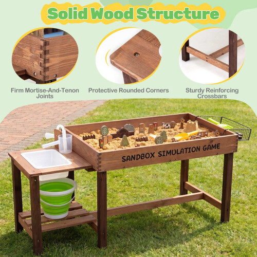Sensory Table with Water Pump, Sink & 33 Sand Toys 2