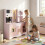 Pink Wooden Play Kitchen Set with Microwave & Coffee Maker 2