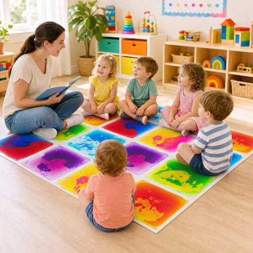 Multicolor Sensory Floor Tiles, 30x30 cm, 6-Piece Set 1
