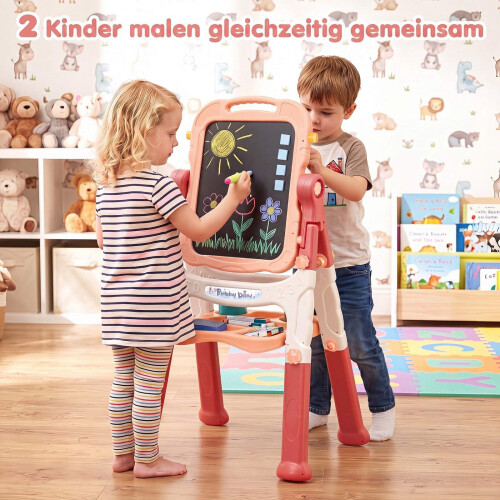 Kids' Adjustable 4-in-1 Art Easel with Accessories 1
