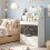Kids White Bookshelf with Chalkboard and Storage Drawer 8