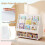 Kids Rolling Bookshelf with Chalkboard and Storage Cubes 5
