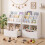 Kids Bookshelf with 5-Tier Storage and Rolling Drawer 4