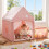 Glow-in-the-Dark Pink Play Tent with Mat & Window 4