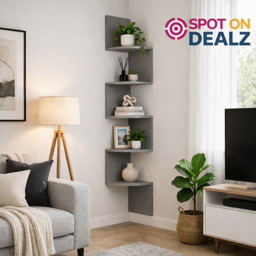 Spot On Dealz 5 Tier Lucca Corner Shelf Floating Wall Shelves Storage Display Shelf 2