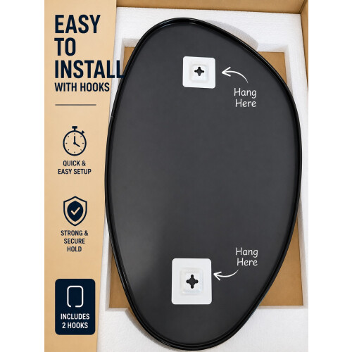 Spot On Dealz Modern Black Framed Pebble Wall Mirror 2