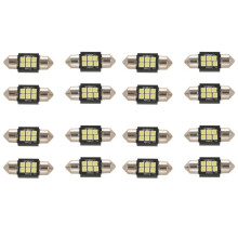 16x 400 Lumens LED-Lampen voor Auto-Interieurverlichting Kenteken Dome Kaart Deur Courtesy 31Mm Festoen De3175 6428 Xenon Wit