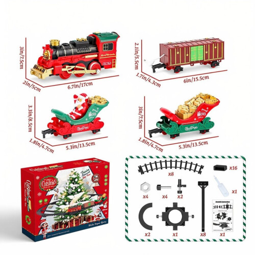 deAO Toys deAO Christmas Steam Train Set - Red 2