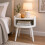 Spot On Dealz Modern White Side Table Round MDF Top and Pine Wood Legs 7