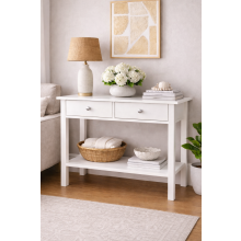 2 Drawer Console Table-White Bedroom Hallway Table