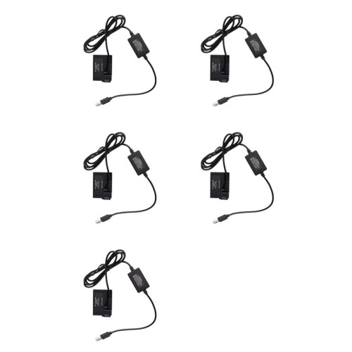 5X DR-E8 Dummy Battery with  Power Bank USB Adapter Cable Replacement for LP-E8 for   550D 600D DSLR Cameras