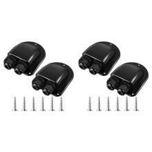 4 Pack Solar Cable Entry Gland,Solar Gland, Dual Cable Entry Housing for All Types 3mm² to 10mm² RV,Caravan,Marine Black