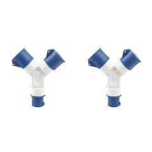 2X Y-Type Industrial Plug IP44 Waterproof 3Pin 16A Multi-Function Two-Way Connector Branch Socket Three-Phase Power