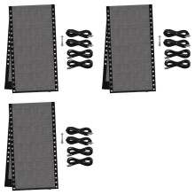 3X Chair Replacement Fabric with 12 Bungee Cord Lounge Chair Cloth Mesh Repair Kit A