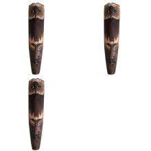 3X Masque en Bois Massif pour Décoration Murale Africain Facebook Bar Ktv Restaurant Tenture Murale Thaïlandaise Gravure sur Bois Décoration A