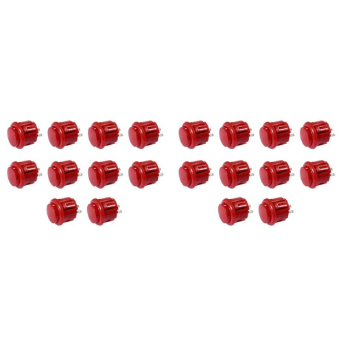 20 Pcs Arcade Buttons 24Mm Responsive Arcade Buttons for Gaming Enthusiasts Red
