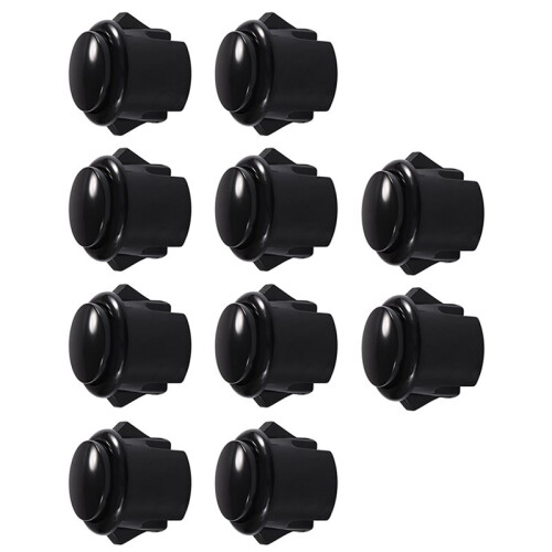 30 Pcs Arcade Buttons 30Mm Responsive Arcade Buttons for Gaming Enthusiasts Black