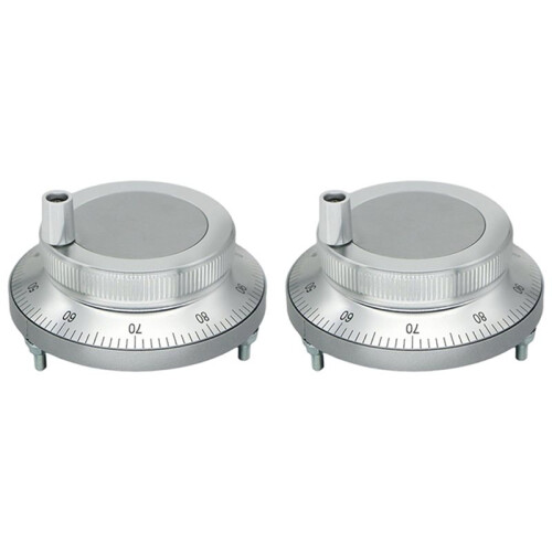 2X 5V CNC Electronic Handwheel, 6 Terminal 100PPR Manual Pulse Generator Hand Wheel Rotary Knob Encoder with Handle 60mm