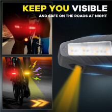 2X Electric Scooter Turn Signal Rear Light Remote E-Bike Tail Light Lamp Rechargeable USB Light Scooter Accessories