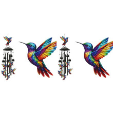 2X Carillon Éolien Colibri en Métal pour Extérieur, Décoration de Jardin ou de Cour, Cadeau Commémoratif, Haute Qualité