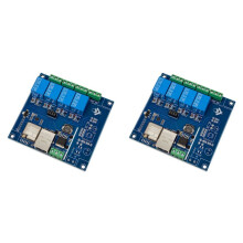 2X ESP32 Modbus TCP 4 Channel Relay Module 100 Mbps Wired Ethernet Port Wi-Fi 7-24V Power Supply