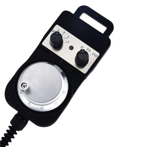 2X 5V CNC Electronic Handwheel, 6 Terminal 100PPR Manual Pulse Generator Hand Wheel Rotary Knob Encoder with Handle 60mm 2