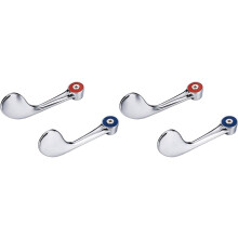 4 Pack Wrist Blade Handles Lever Handles for Industrial, Restaurant, Commercial Sink Faucet, 0.43 Inch Round Stem Hole