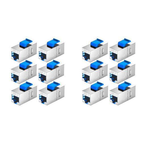 12PCS for  CAT7 RJ45 Connector Expansion Coupler Ethernet LAN Network Ethernet Cable Extender 1