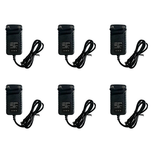 6X Universal 12V 1A Power Adapter - Compact, Durable, LED Indicator, Ideal for Digital Devices EU Plug
