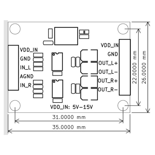 2X New Audio Single-Ended Analog Input to Differential Balanced Analog Output Module Conversion Board Differential 2
