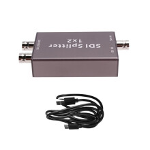 2X SDI Splitter 3G-SDI /HD-SDI 1 Single Input 2 Out SDI Out Splitter 1x2 Full HD 1080P Supports SDI Loop Out