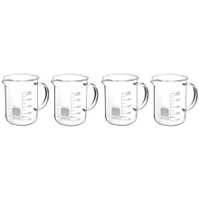 4 Becher mit Griff, 500 Ml Messbecher, Borosilikatglas