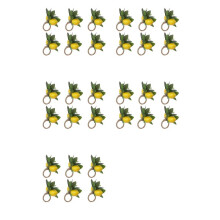 Lemon Napkin Rings Set of 30 Lemon Vine Leaf Napkin Holders for Dining Table Decor Banquet Wedding Birthday Christmas B