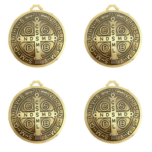 4X Benedict Home Blessing Medal Saint Benedict Extra Large Medallion Home Protector Religious Gift