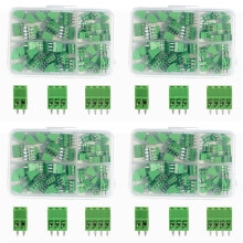 200PCS 2.54mm 0.1 Inch Pitch PCB Mount Screw Terminal Block Connector, 2P 3P 4P Terminals 150V 6A