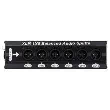2X Splitter Audio Bilanciato XLR 1x6, 1 Ingresso, 6 Uscite, Splitter Audio XLR A 3 Pin, Scatola Splitter per Segnale Audio.