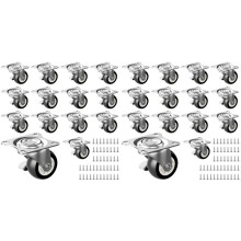 Pack of 28 Swivel Castors with Brakes 25mm Furniture Castors Small Load Capacity 112 Kg Transport Castors 360 Degree