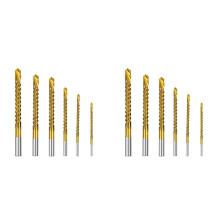 12PCS Titanium Coated Drill Bit Spiral Jagged Saw Drill Bit Composite Drill Bit Twist Drill Bit