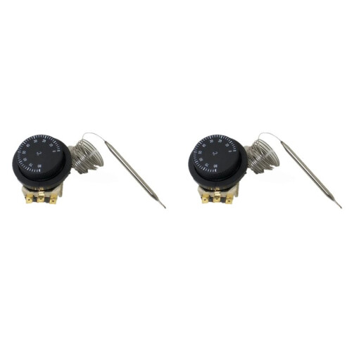 2X Temperature Control 0-80 Capillary Thermostat Adjustable Mechanical Temperature Controller for Electric Oven