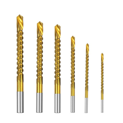 12PCS Titanium Coated Drill Bit Spiral Jagged Saw Drill Bit Composite Drill Bit Twist Drill Bit 2