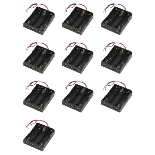 10X Series 3.7V Flat Tip Battery Holder Case for 3 X 18650 Batteries