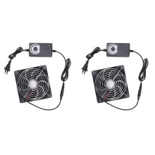 2X High Speed Axial Muffin Fan,Variable Speed Axial Muffin PC Fan with Controller for DIY Cooling Ventilation Exhaust EU