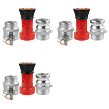 3X Fire Hose Nozzle,1-1/2inch NPSH HeavyDuty Industrial Fire Hose Constant Flow Fog Nozzle with 1.5inch Camlock Fitting