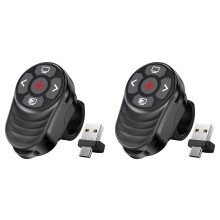 2X Wireless Presenter Clicker with Red Laser 2.4G Dual Mode Finger Clicker for PowerPoint,Windows